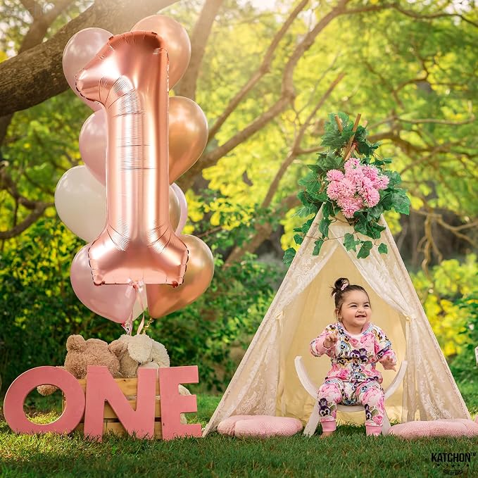 KatchOn Rose Gold Number 1 Balloon - Image 7