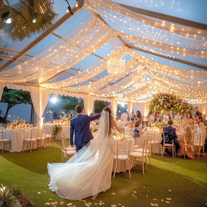6 Panels Champagne Ceiling Drapes - Image 4