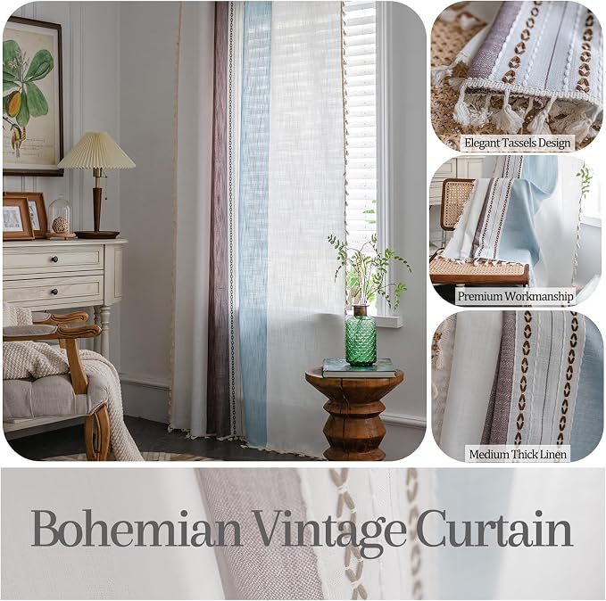 Sutuo Home Boho Curtains 96 inches - Image 2