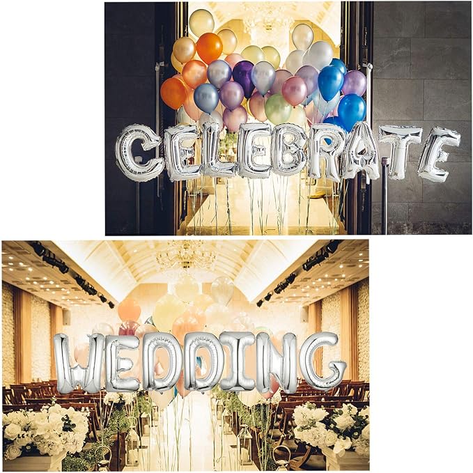 Single Aluminum Hanging Foil Film Silver Letter Balloons B 40 Inch | - Image 8