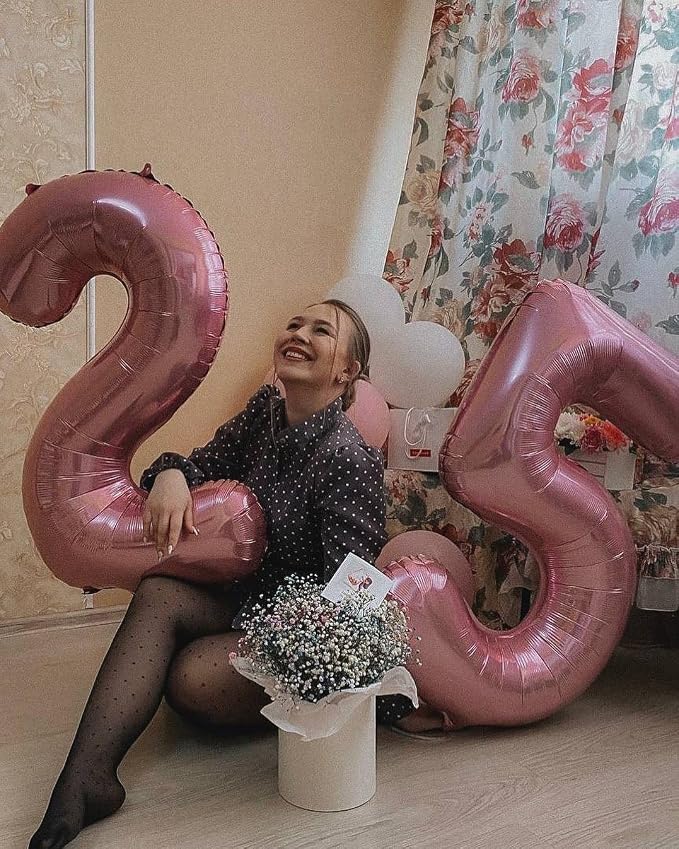 14 Balloon - Pastel Pink Birthday Number Balloons, 40 Inch Decorations | Pastel - Image 2