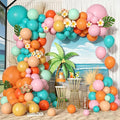 170Pcs Summer Tropical Luau Hawaiian Balloon Garland Arch Kit | Orange Pink by OuddyParty