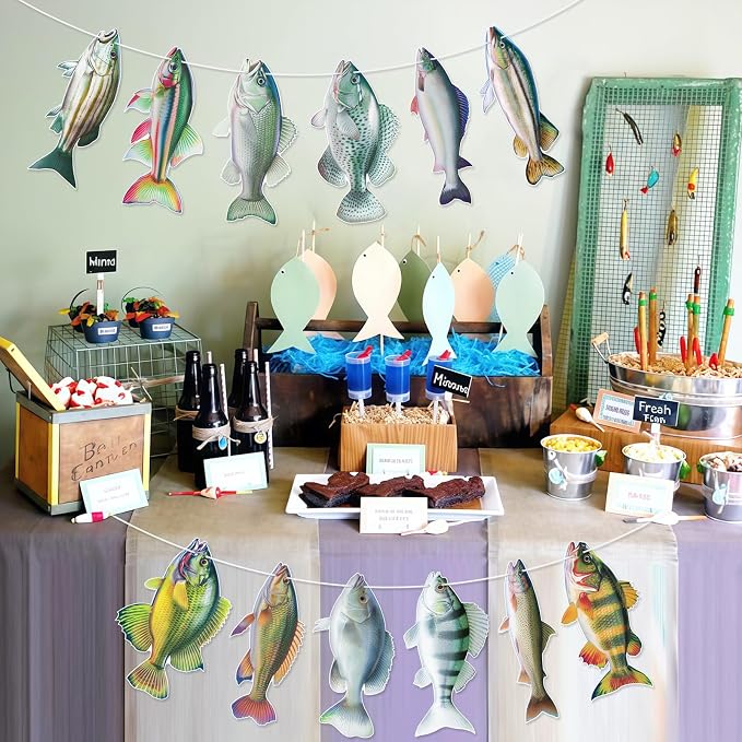 Fish Birthday Decorations Gone Fishing Party Decorations Fresswater Sunfish - Image 6