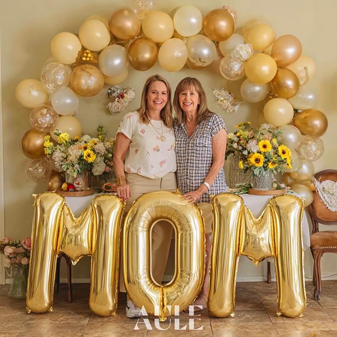 AULE 40 Inch Gold F Balloon Letter Foil A-Z Birthday Big Alphabet | Birthday - Image 4