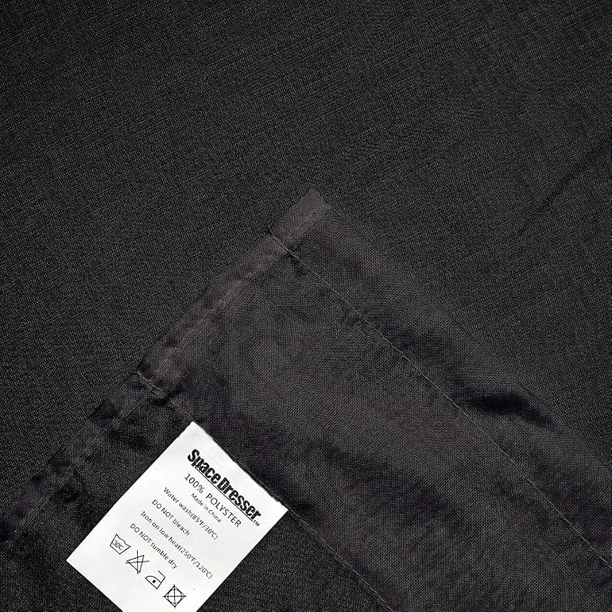 SpaceDresser Black Sheer Curtains 4 Panels Rod Pocket Semi-Sheer Curtain 108 - Image 5