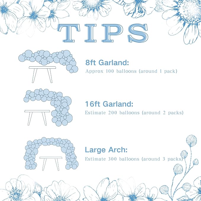 Blue White Balloon Arch Kit for Baby Shower Birthday Decor | 146Pcs Dusty - Image 4
