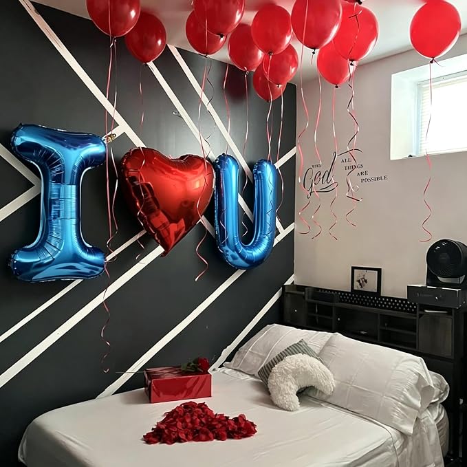 Letter E Balloon 40 Inch Blue, Giant Alphabet Foil Balloon, Big Mylar Party - Image 2