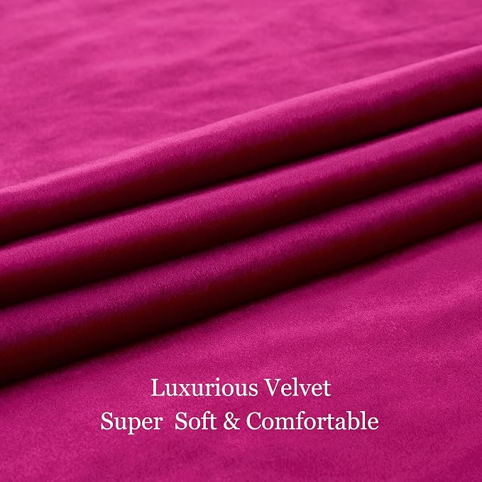 Hot Pink Velvet Blackout Curtains 84 inch - Image 7