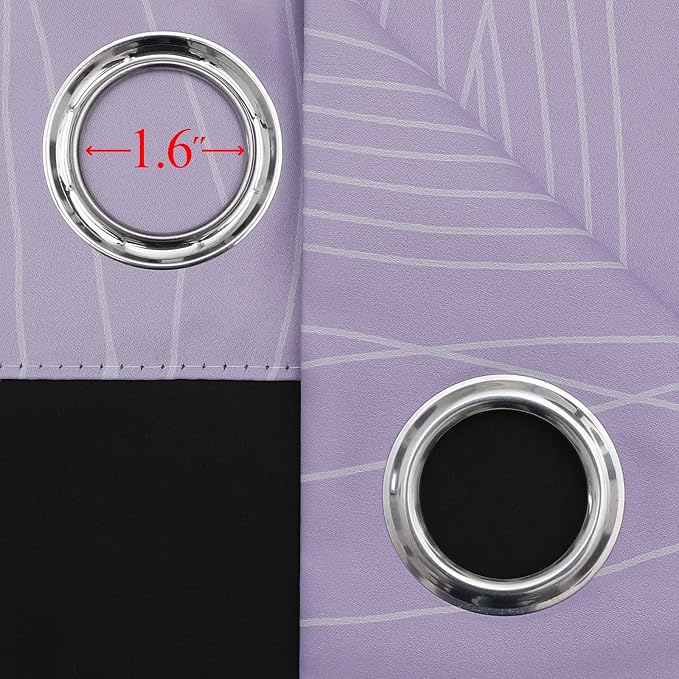 Lilac and Greyish White Ombre Blackout Curtains 45 Inch Length 2 Panels - Image 7