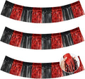 BEISHIDA Red Black Fringe Garland Banner 30ft Wall Tinsel Foil Streamers | 3Pack by Beishida