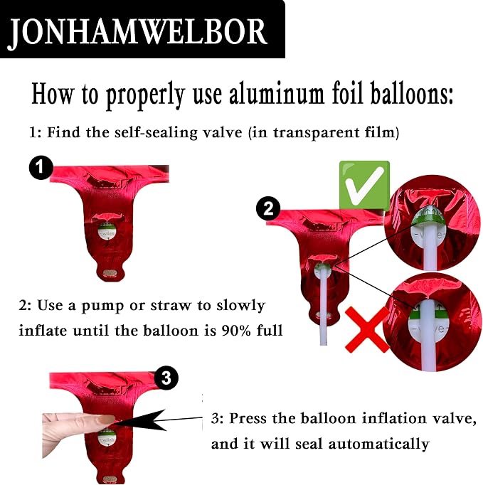 Jonhamwelbor 40 Inch Laser Red Number 6 Balloon Foil Mylar Giant Balloon - Image 3
