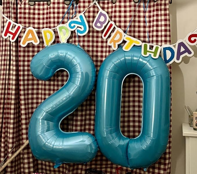 2 Balloon Number 40 Inch Pastel Blue Balloons - Image 3