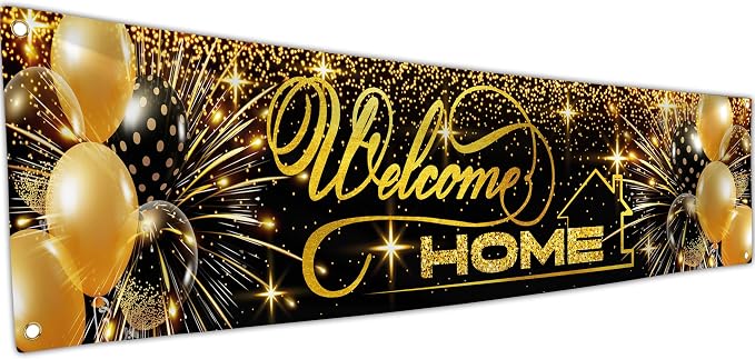 Welcome Home Banner 6 x 1.3ft by Bravita