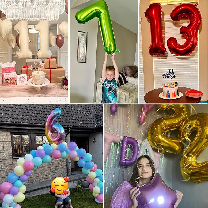 40 inch Number Balloon 0-9 Gold Large Number 6 Balloons, Digital Balloons - Image 8