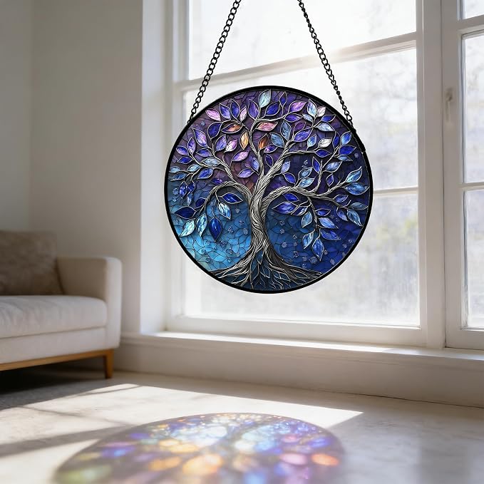 DASTOLL Stained Glass Window Hanging, and Mom 7.8 in - Image 6