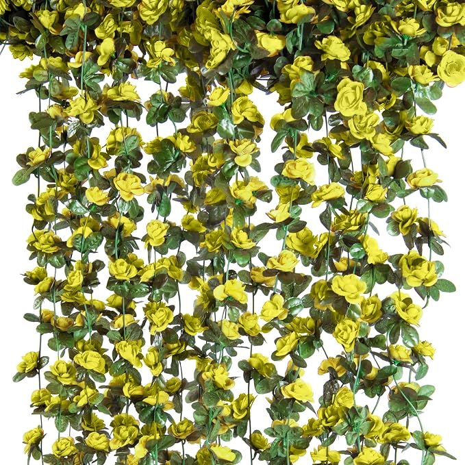 Artificial Flower Garland 8pcs 8.2ft Rose Vine Decor, Hanging Faux Roses String - Image 5