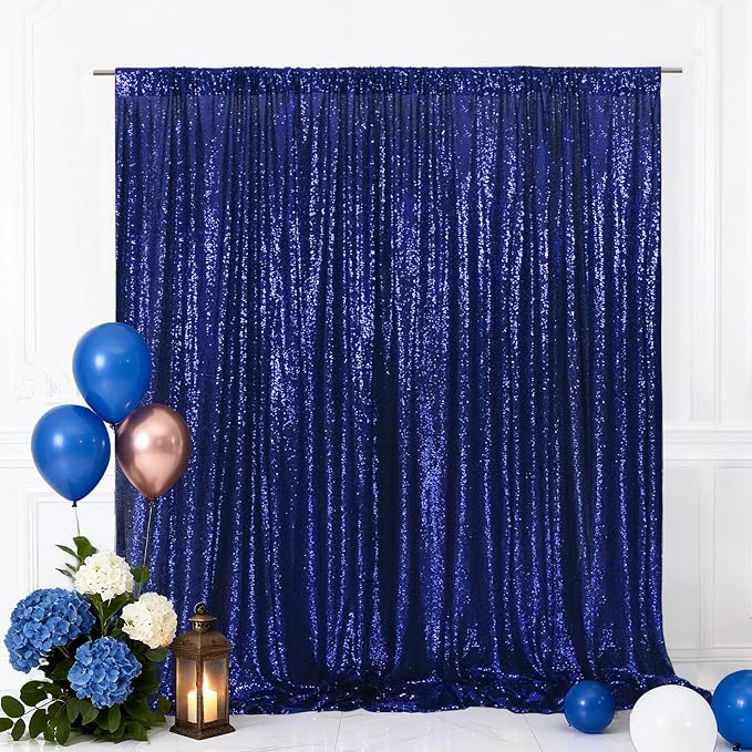 Eternal Beauty Navy Blue 3mm Sequin Backdrop 10x10 Ft by EternalBeauty