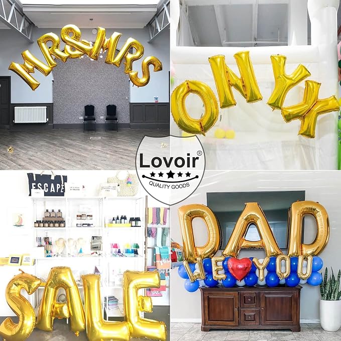 Lovoir 40 Inch Large Gold Letter D Balloons Big Size Jumbo Mylar Foil Helium - Image 6
