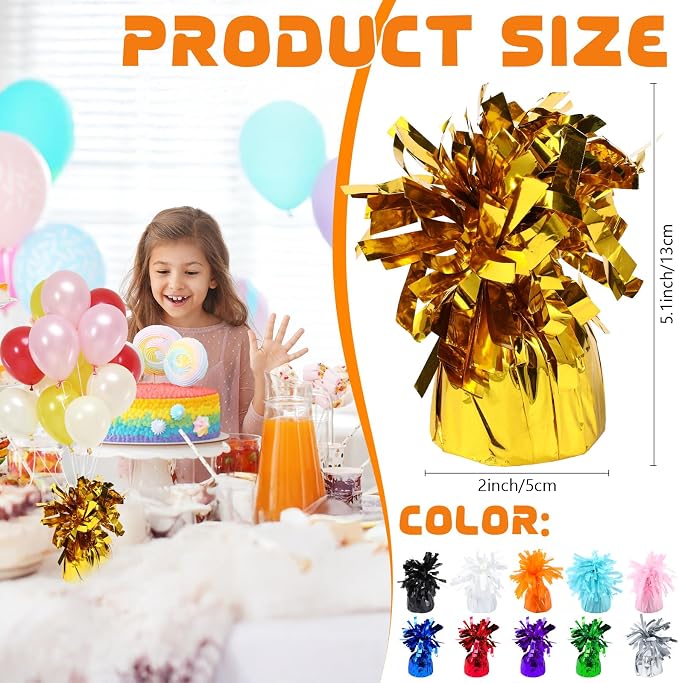 8 Pcs Gold Metallic Balloon Weights Holder Anchors Balloon Holder Weights - Image 2