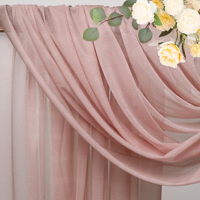 Wedding Arch Draping Fabric Backdrop Drapes 6 Panels, Dusty Rose | 28.7"x20FT - Image 4