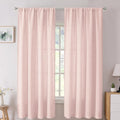 Tollpiz Linen Curtain Bedroom Rod Pocket Semi Sheer Curtains Burlap Light by Tollpiz