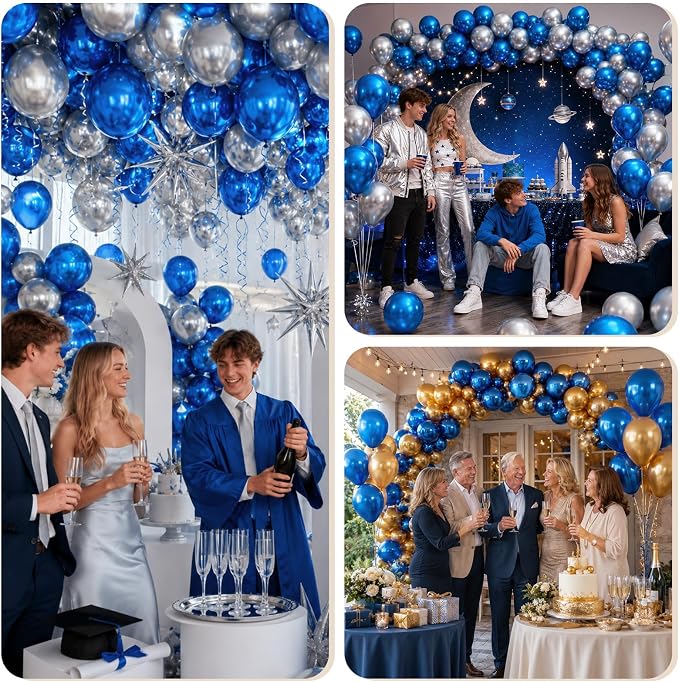Metallic Blue Balloons - Image 6