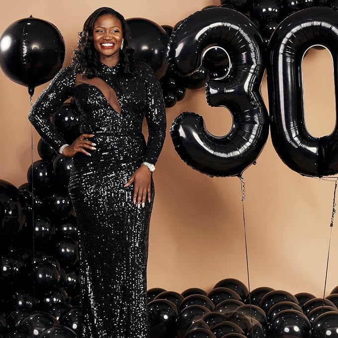 40 Inch Black 15 Number Balloons Giant 15 Balloons Black Birthday Balloons 15th - Image 6