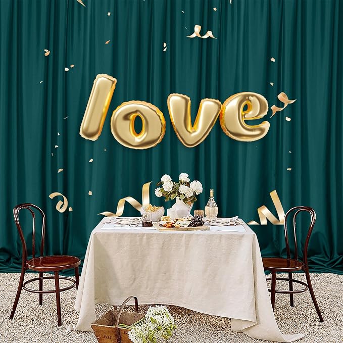 10ft x 8ft Hunter Green Backdrop Curtains - Image 8
