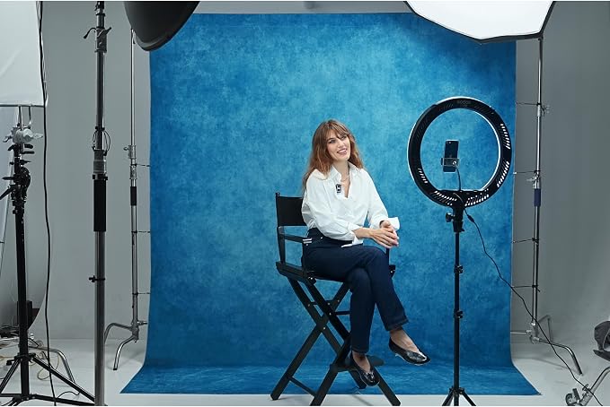 UrcTepics 6×8ft Abstract Blue Backdrop - Image 3
