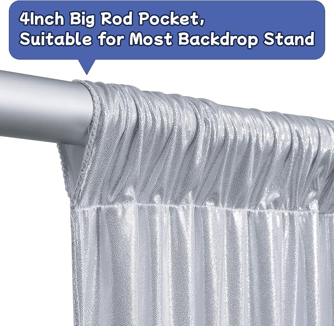 20ftx10ft Sequin Silver Backdrop Curtain Panels - Image 7