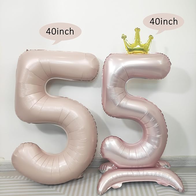 Pink Crown Number 1 Balloon Standing Pink Princess digital 1 Foil Balloon | - Image 4