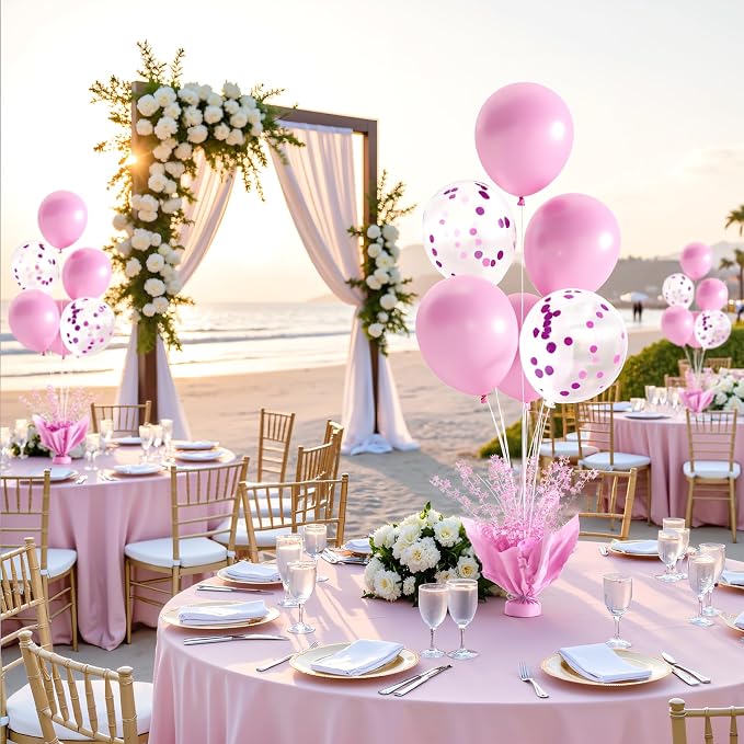 Pink Balloon Table Centerpiece Kit, 6 Sets Pink Balloon Stands - Image 6