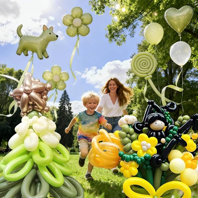 Avocado Green Long Balloons Premium 260 Twisting Balloons Animals Magic - Image 6