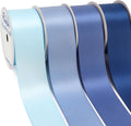 Ribbli Dusty Blue Satin Ribbon 1-1/2 Inch x 4 Rolls Total 40 Yards- Light by Ribbli
