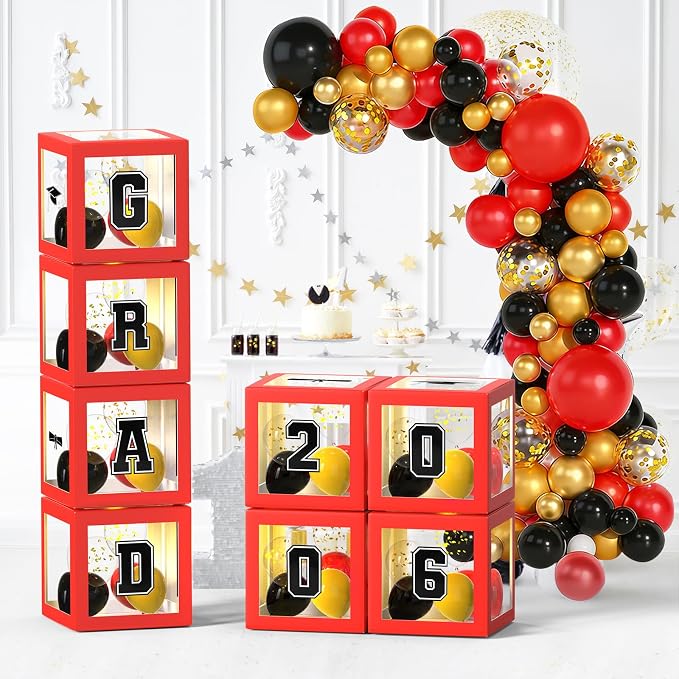 2026 Graduation Party Decorations, HYMENEX Set of 4 Graduation Boxes by HYMENEX