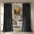 Beauoop Velvet Curtains for Bedroom Living Room Black 52x90 2 Panels | Soft by Beauoop