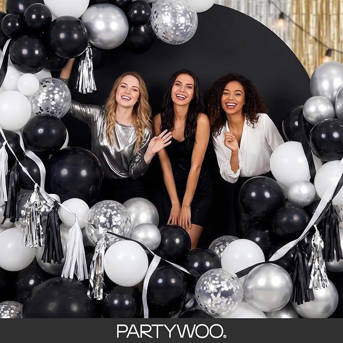 PartyWoo Black Balloons 100pcs Matte Latex Helium Balloons 10 Inch | Baby - Image 5