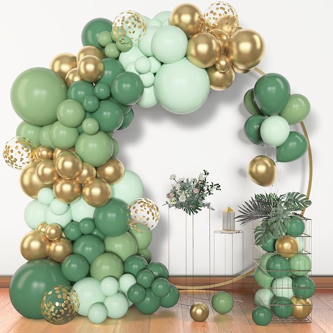 Amandir 148pcs Sage Green Balloon Garland Arch Kit Different Sizes | 18 12 10 5 by Amandir
