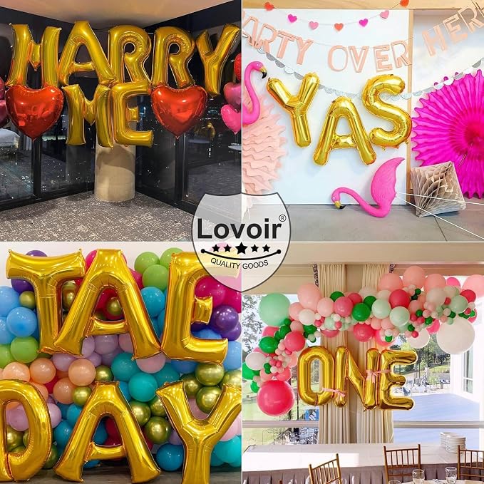 Lovoir 40 Inch Large Gold Letter D Balloons Big Size Jumbo Mylar Foil Helium - Image 5