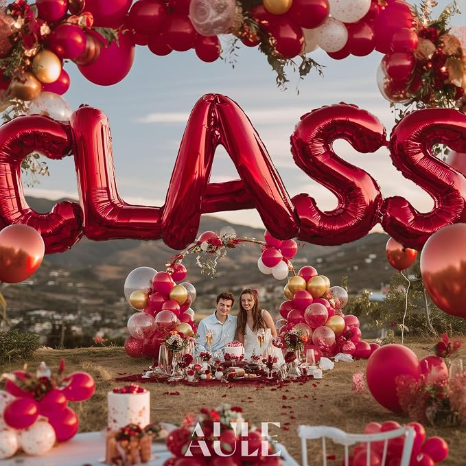 AULE 40 Inch Red C Balloon Letter Foil A-Z Birthday Big Alphabet | Birthday - Image 2