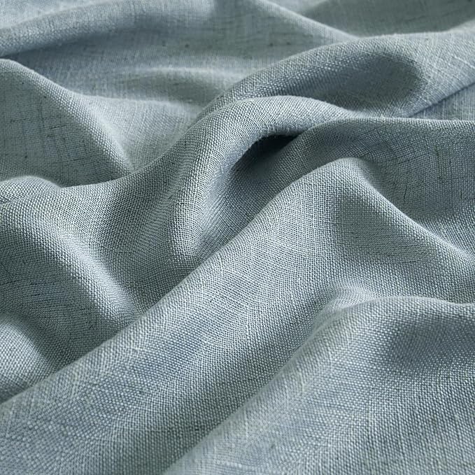 MIULEE Dusty Blue Linen Curtains 42x84 Inch Length - Image 3