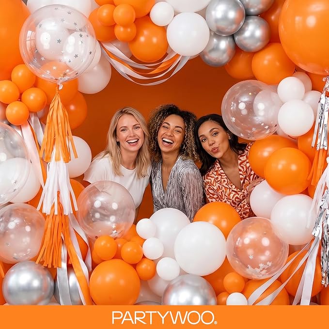 PartyWoo Orange Balloons 128pcs Different Sizes of 18 12 10 5 Inch Matte Fall - Image 5