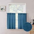 Tollpiz Short Linen Tier Curtains Rod Pocket Semi Sheer Half Kitchen Curtain by Tollpiz