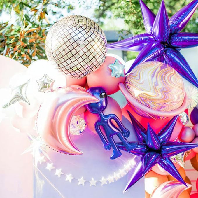 PartyWoo Dark Purple Star Spike Balloon Arch Kit 110pcs Different Sizes | 18 12 - Image 9