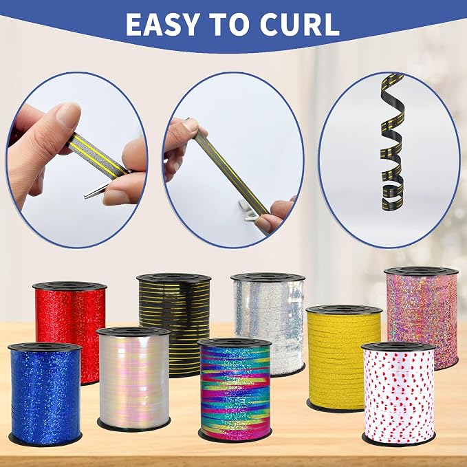 Black Gold Rimmed Balloon Curling Ribbons，219 Yard Ribbon - Image 4