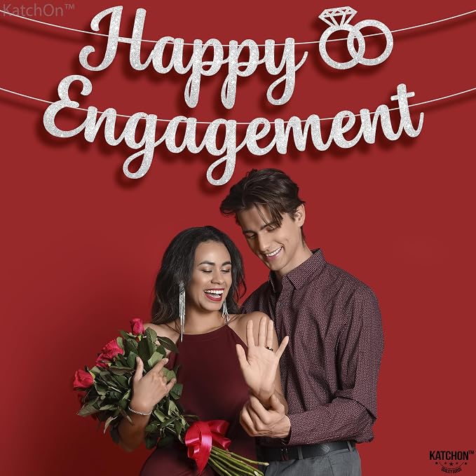 KatchOn, Glitter Happy Engagement Banner, Pre-Strung - Image 7