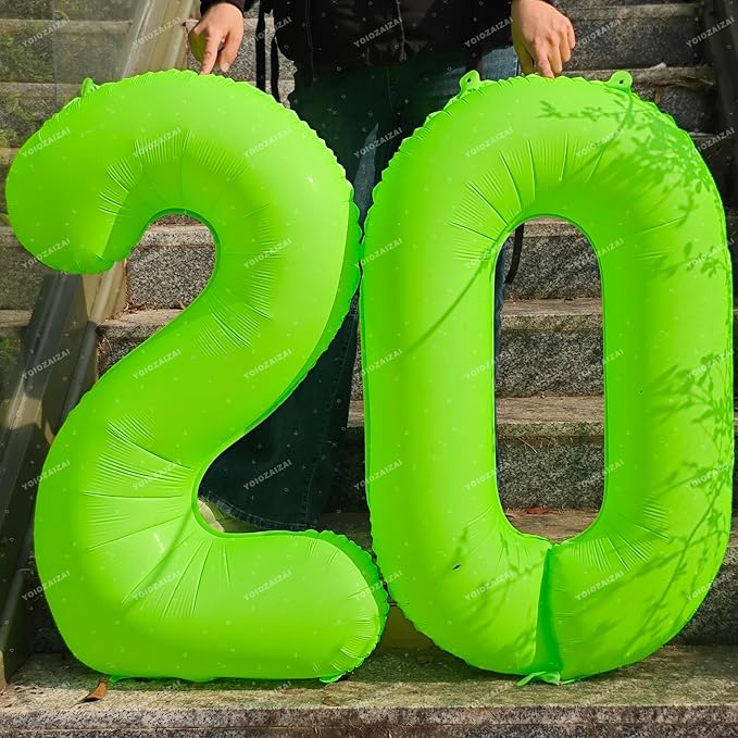 40IN Fluorescent Green Number 7 Balloons Glow In The Dark Green Balloon | - Image 4