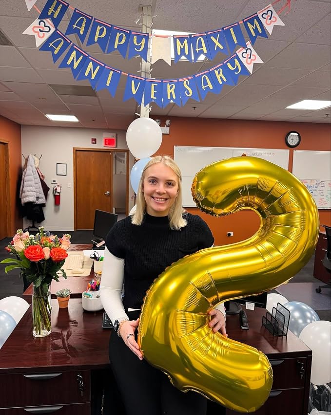 40 Inch Gold Number 1 Balloon Birthday Party Decorations - Image 2