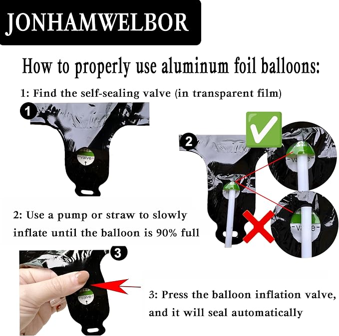 Jonhamwelbor 40 Inch Laser Black Number 6 Balloon Foil Mylar Giant Balloon - Image 3