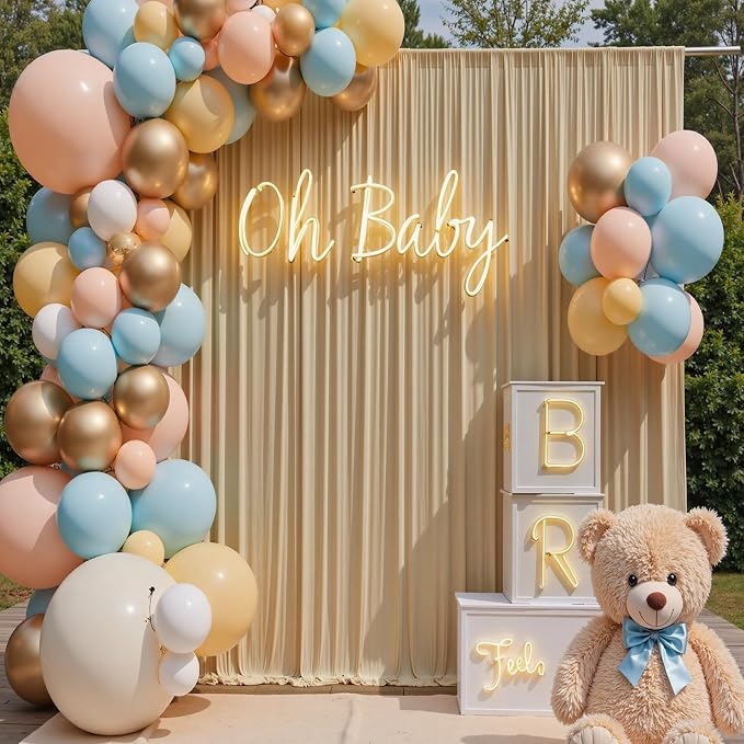 30ft×12ft Wrinkle Free Champagne Backdrop Curtain - Image 6